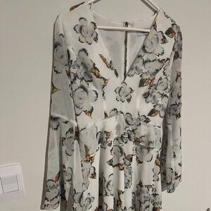 Bariano Lumier‎ white floral dress xs